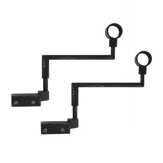 Lot de 2 supports Fix'vit (L180 - D20 mm) Noir Lot De 2 Supports Fix'vit (L180 - D20 Mm) Noir -Eminza support sans percage d20 x2 noir argent 39518 1