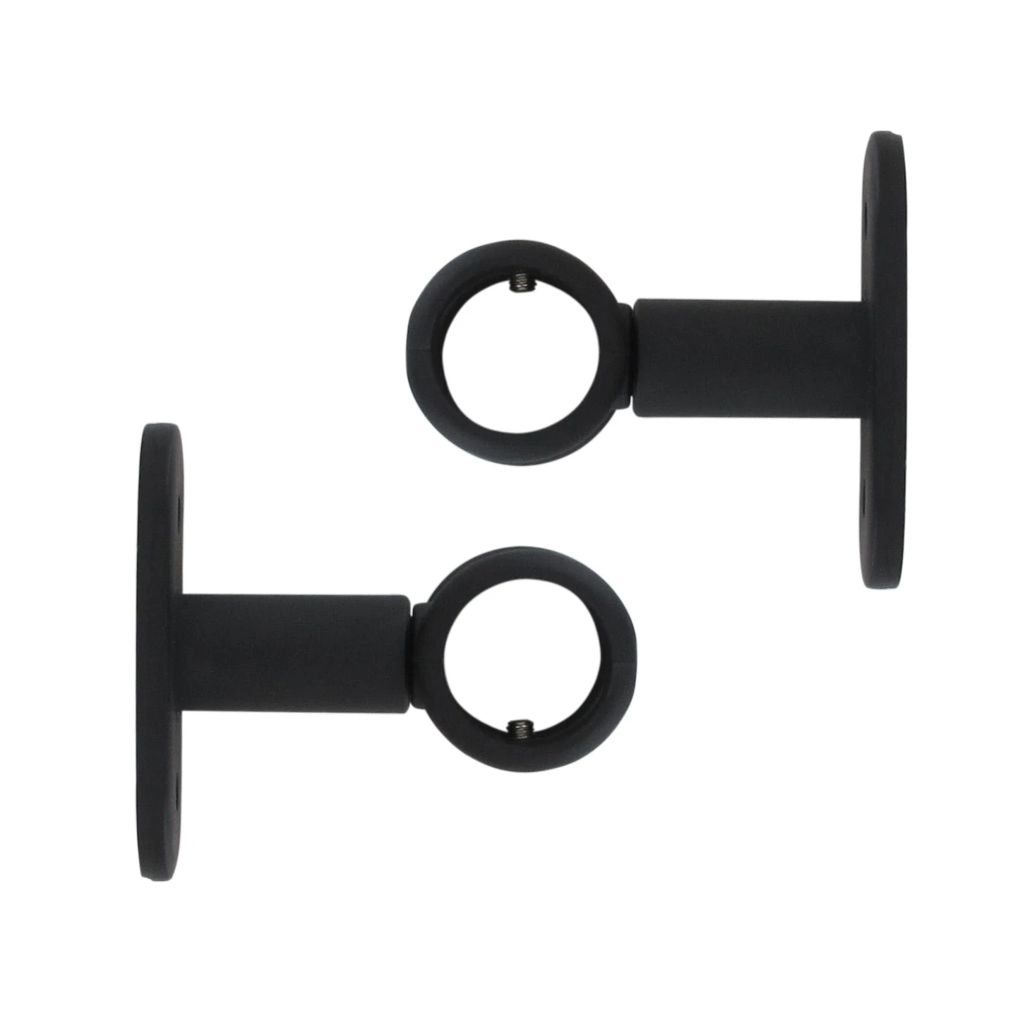 Lot de 2 supports tringles (L50 / D20 mm) Jim Noir mat Lot De 2 Supports Tringles (L50 / D20 Mm) Jim Noir Mat -Eminza support simple d20 50 mm x2 noir mat 67592