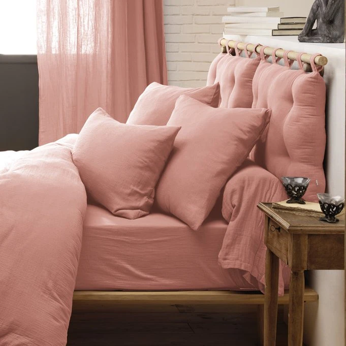 Tête de lit gaze de coton (80 cm) Gaïa Rose pêche Tête De Lit Gaze De Coton (80 Cm) Gaïa Rose Pêche -Eminza t te de lit 5 boutons avec passants gaze de coton 50 x 80 cm ga a rose p che 121903 1665494381