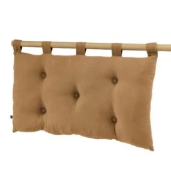 Tête De Lit Gaze De Coton (80 Cm) Gaïa Camel -Eminza t te de lit 5 boutons avec passants gaze de coton 50 x 80 cm gaia camel 109271 1631538322