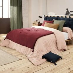 Tête De Lit Gaze De Coton (80 Cm) Gaïa Bleu Nuit -Eminza t te de lit gaze de coton 80 cm ga a bleu nuit 109268 1635936589