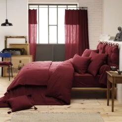 Tête De Lit Gaze De Coton (80 Cm) Gaïa Lie De Vin -Eminza t te de lit gaze de coton 80 cm ga a lie de vin 109262 1636099008