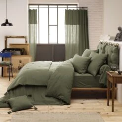 Tête De Lit Gaze De Coton (80 Cm) Gaïa Vert Romarin -Eminza t te de lit gaze de coton 80 cm ga a vert romarin 109265 1636099156