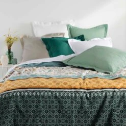 Taie D'oreiller Carrée Coton Bio (63 Cm) Biolina Vert Sauge -Eminza taie d oreiller carr e coton bio 63 cm biolina vert sauge 125673 1676633290