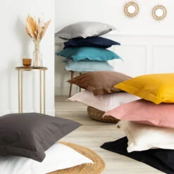 Taie D'oreiller Rectangulaire Percale De Coton (70 Cm) Cali Cappuccino 2 Taie D'oreiller Rectangulaire Percale De Coton (70 Cm) Cali Cappuccino -Eminza taie d oreiller carr e percale de coton 65 cm cali taupe 109127 1647248947 1