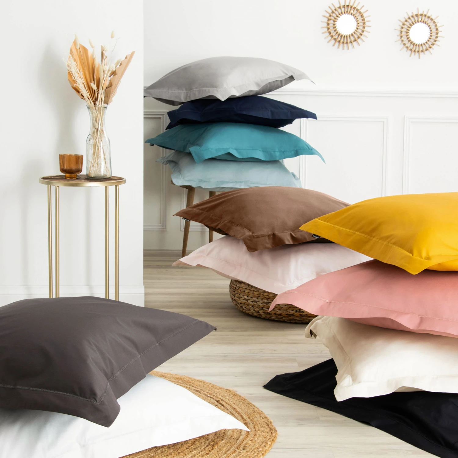 Taie d'oreiller rectangulaire percale de coton (70 cm) Cali Cappuccino Taie D'oreiller Rectangulaire Percale De Coton (70 Cm) Cali Cappuccino -Eminza taie d oreiller carr e percale de coton 65 cm cali taupe 109127 1647248947 1