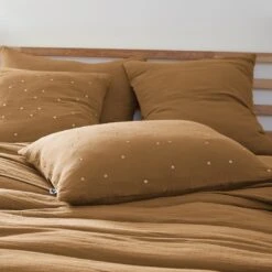 Taie D'oreiller Rectangulaire Gaze De Coton (70 Cm) Gaïa Chic Camel