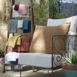 Taie D'oreiller Carrée Gaze De Coton (60 Cm) Gaïa Match Camel -Eminza taie d oreiller gaze de coton 60 x 60 cm ga a match camel 112409 1655890367