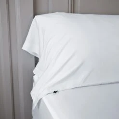 Taie De Traversin Satin De Bambou (L185 Cm) Salomé Blanc Chantilly