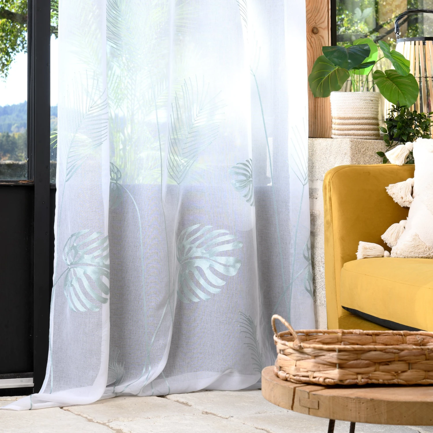 Voilage (140 x 260 cm) Taman Vert jade Voilage (140 X 260 Cm) Taman Vert Jade -Eminza taman voile 140x260 jade 111143 1639404255