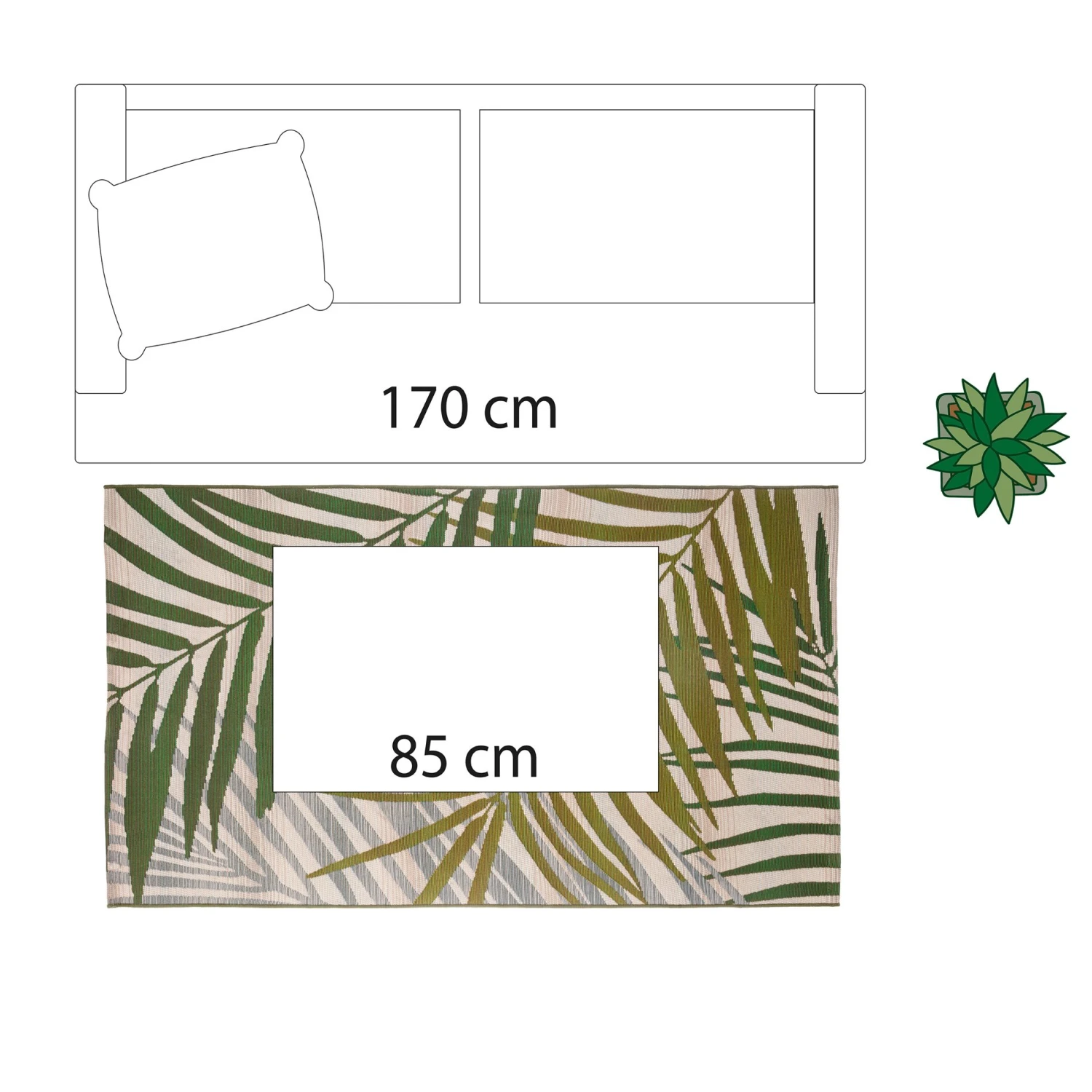 Tapis (150 cm) Tropic Vert Tapis (150 Cm) Tropic Vert -Eminza tapis 150 cm tropic vert 68149 1637053286