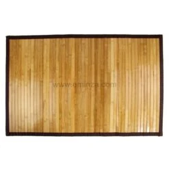 Tapis De Bain Lattes Foncées Bois & Bambou Marron