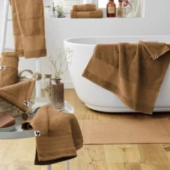Tapis De Bain Coton Bio (70 Cm) Garance Camel -Eminza tapis de bain 50 x 70 cm garance camel 130857 1690963075