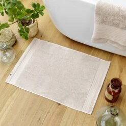 Tapis De Bain Coton Bio (70 Cm) Garance Beige Pampa
