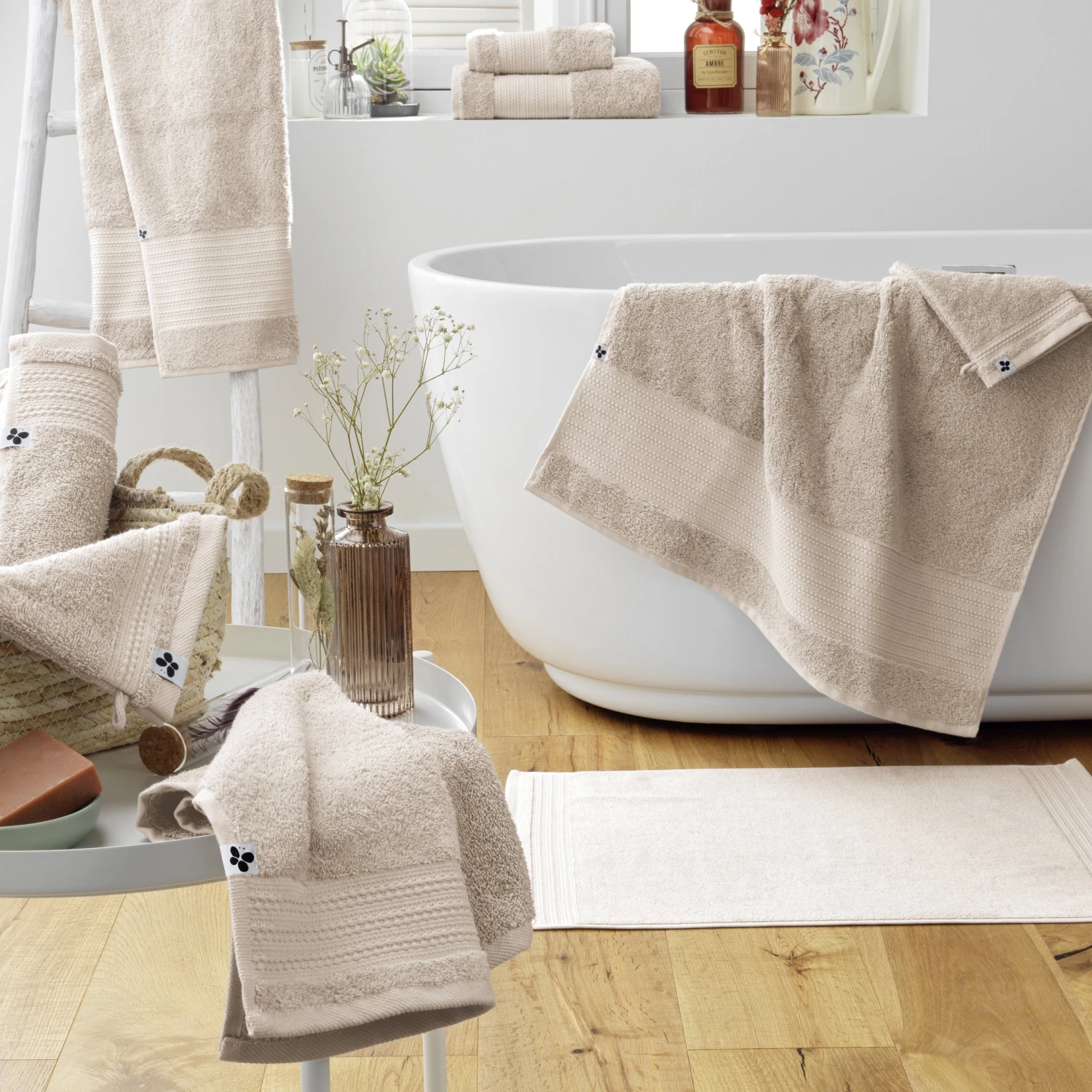 Tapis de bain coton bio (70 cm) Garance Beige pampa Tapis De Bain Coton Bio (70 Cm) Garance Beige Pampa -Eminza tapis de bain 50 x 70 cm garance pampa 130856 1690900162