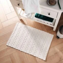 Tapis De Bain Coton (80 Cm) Cleonis Blanc