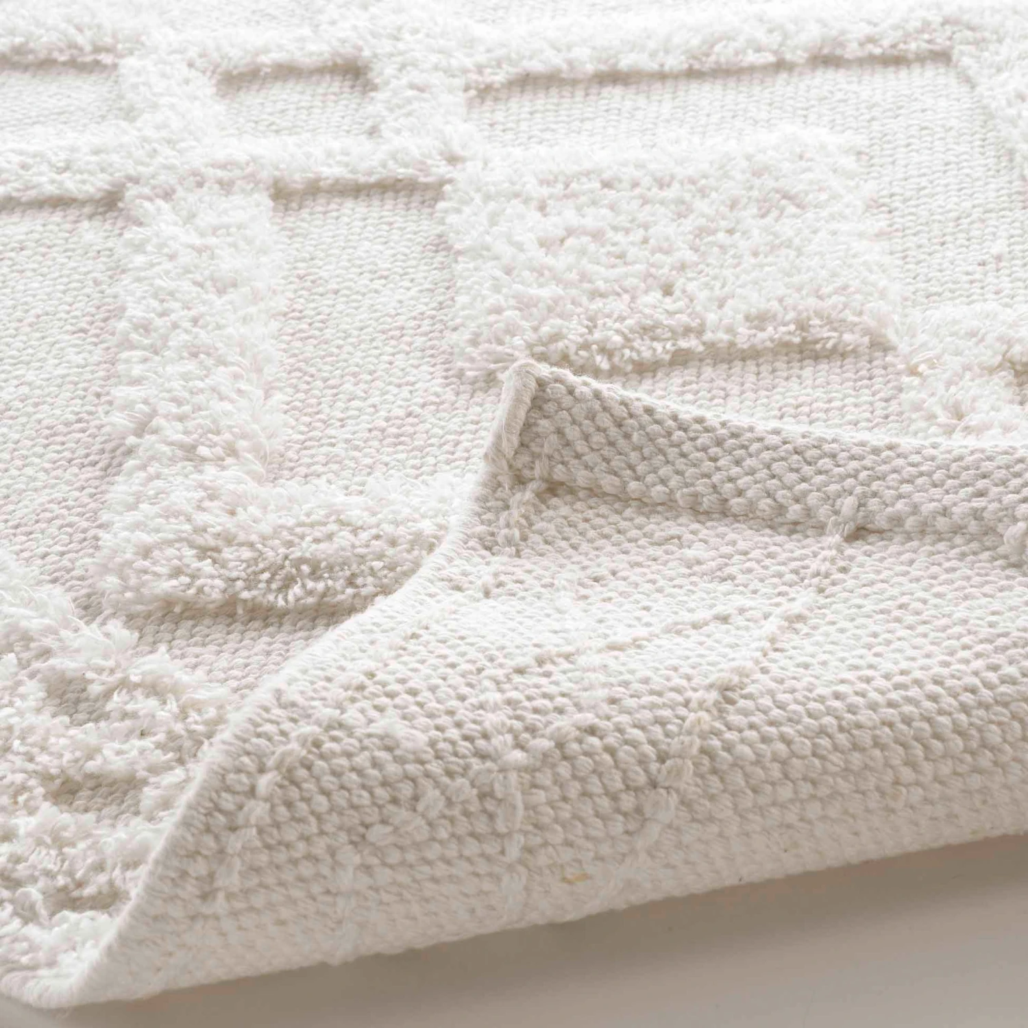 Tapis de bain coton (80 cm) Gladis Blanc Tapis De Bain Coton (80 Cm) Gladis Blanc -Eminza tapis de bain 50 x 80 cm coton jacquard tufte gladis 130624 1690443642