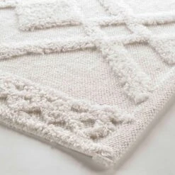 Tapis De Bain Coton (80 Cm) Gladis Blanc 3 Tapis De Bain Coton (80 Cm) Gladis Blanc -Eminza tapis de bain 50 x 80 cm coton jacquard tufte gladis 130624 1690443711