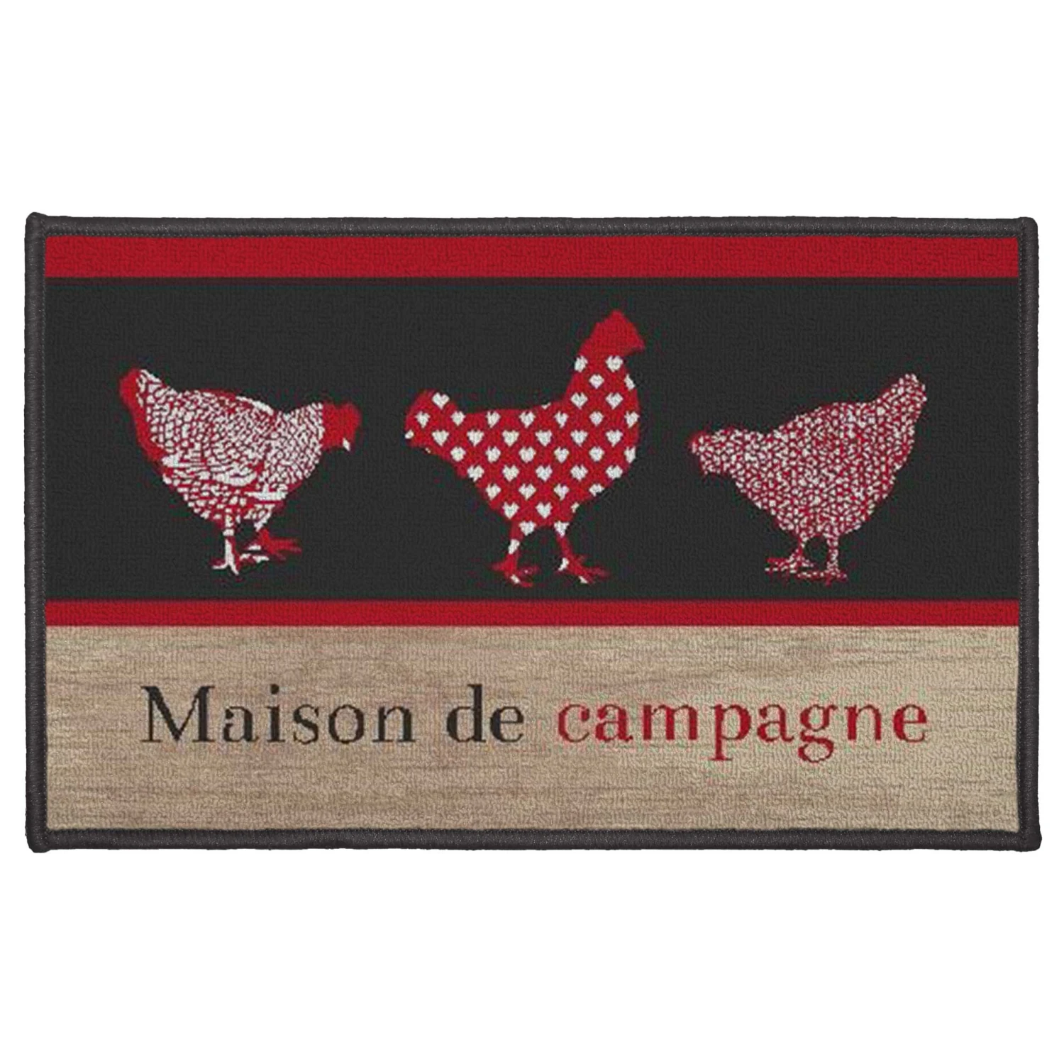 Tapis multi-usage (80 cm) Maison de campagne Rouge Tapis Multi-usage (80 Cm) Maison De Campagne Rouge -Eminza tapis deco rectangle 50 x 80 cm imprime maison de campagne 72782