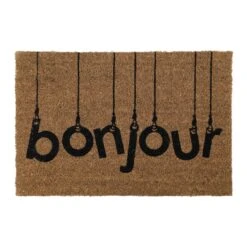 Paillasson Coco (60 Cm) Bonjour Noir