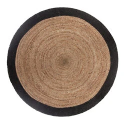 Tapis Jute (D120 Cm) Bord Noir -Eminza tapis jute bord noir d120 71866