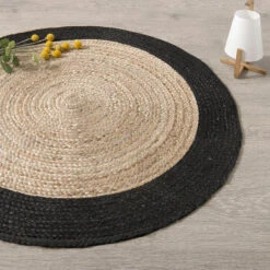 Tapis Jute (D120 Cm) Bord Noir