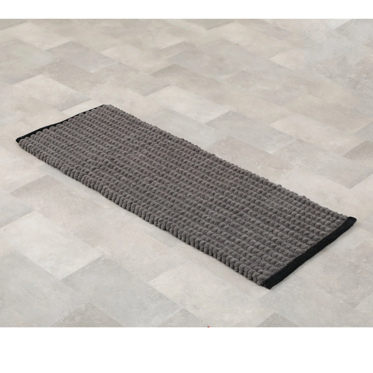 Tapis de bain (120 cm) Black Line Gris / noir Tapis De Bain (120 Cm) Black Line Gris / Noir -Eminza tapis polyester coton bicolore 45x120 cm gris noir 128302 1683107826
