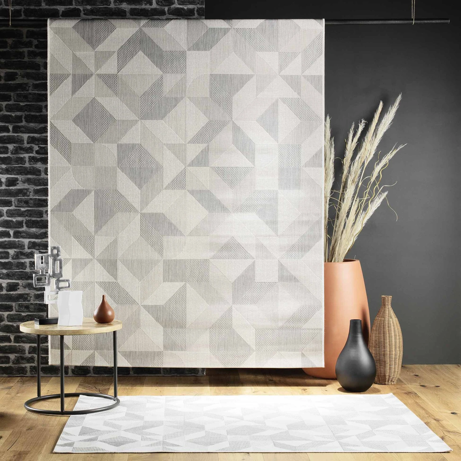 Tapis de salon (170 cm) Losena Gris Tapis De Salon (170 Cm) Losena Gris -Eminza tapis rectangle 120 x 170 cm tisse plat losena 130662 1690379338