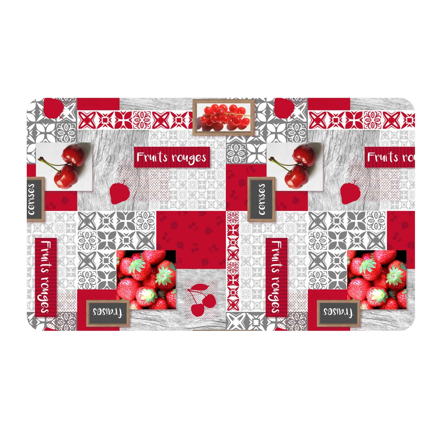 Tapis de cuisine (75 cm) Fraisia Rouge Tapis De Cuisine (75 Cm) Fraisia Rouge -Eminza tapis rectangle 45 x 75 cm mousse imprimee fraisia 114452 1643104714