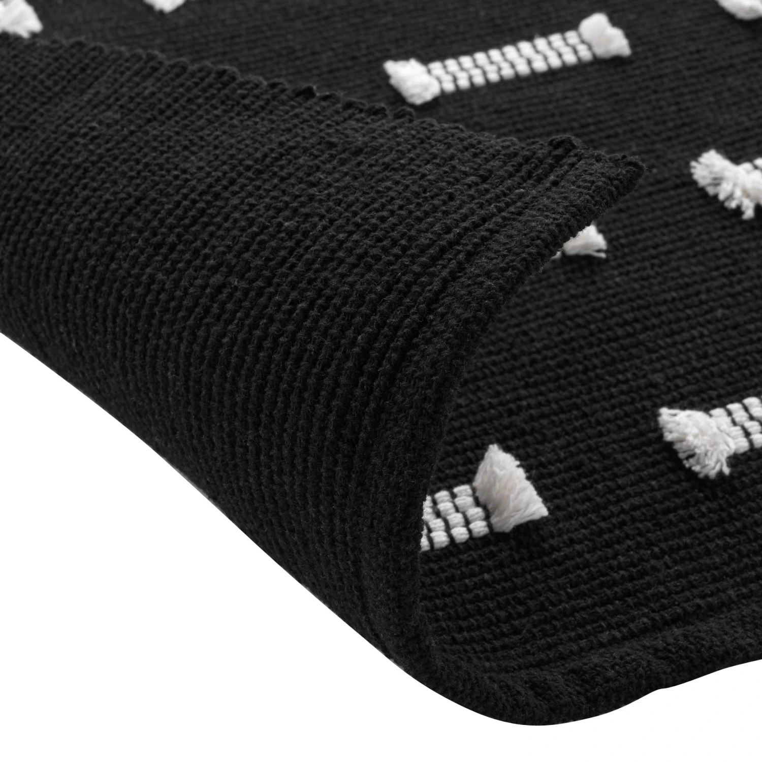 Tapis coton (80 cm) Juline Noir Tapis Coton (80 Cm) Juline Noir -Eminza tapis rectangle 50 x 80 cm coton tisse uni fils coupes juline noir 130429 1690363202