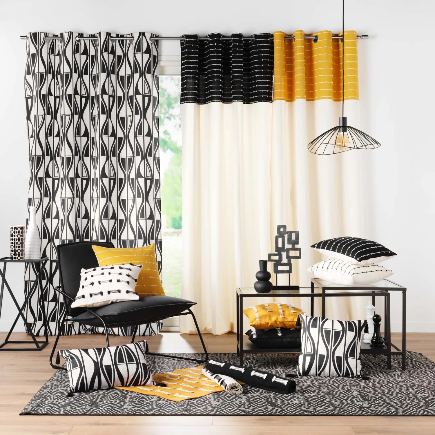 Tapis coton (80 cm) Juline Noir Tapis Coton (80 Cm) Juline Noir -Eminza tapis rectangle 50 x 80 cm coton tisse uni fils coupes juline noir 130429 1690363263