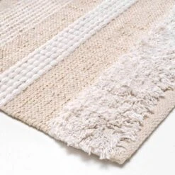 Tapis De Salon (90 Cm) Athos Ecru -Eminza tapis rectangle 60 x 90 cm coton polyes fantaisie fil met athos 130645 1690450831