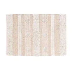 Tapis De Salon (90 Cm) Athos Ecru -Eminza tapis rectangle 60 x 90 cm coton polyes fantaisie fil met athos 130645 1690450844