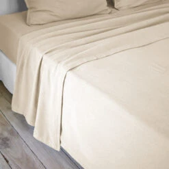 Drap Plat Flanelle De Coton (240 X 300 Cm) Théa Beige