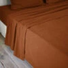 Drap Plat Flanelle De Coton (240 X 300 Cm) Théa Terracotta
