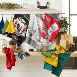 Torchon (70 Cm) Comptoir Rouge -Eminza torchon 50 x 70 cm coton tisse teint comptoir rouge 114239 1643117307