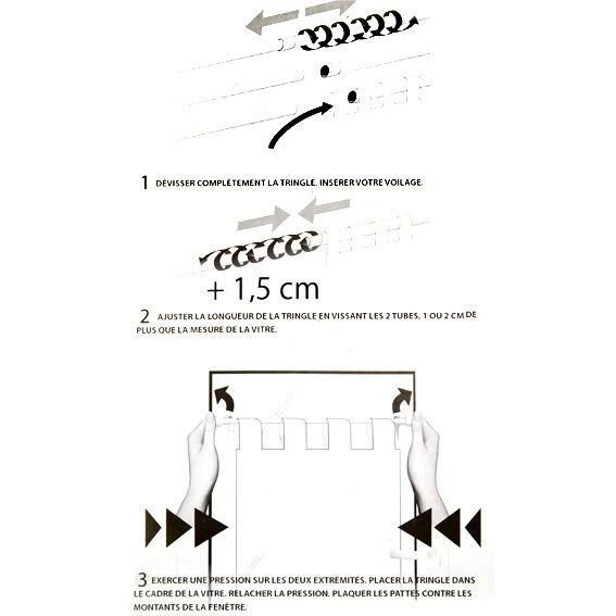 Tringle extensible Fix'vit (30 à 50 cm) Argent Tringle Extensible Fix'vit (30 à 50 Cm) Argent -Eminza tringle fix vit l50 cm argent 21774 1