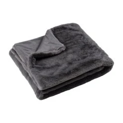 Plaid Fausse Fourrure (160 Cm) Ulrik Gris Ardoise -Eminza ulrik plaid 130x160 cm ardoise 120583 1658478956