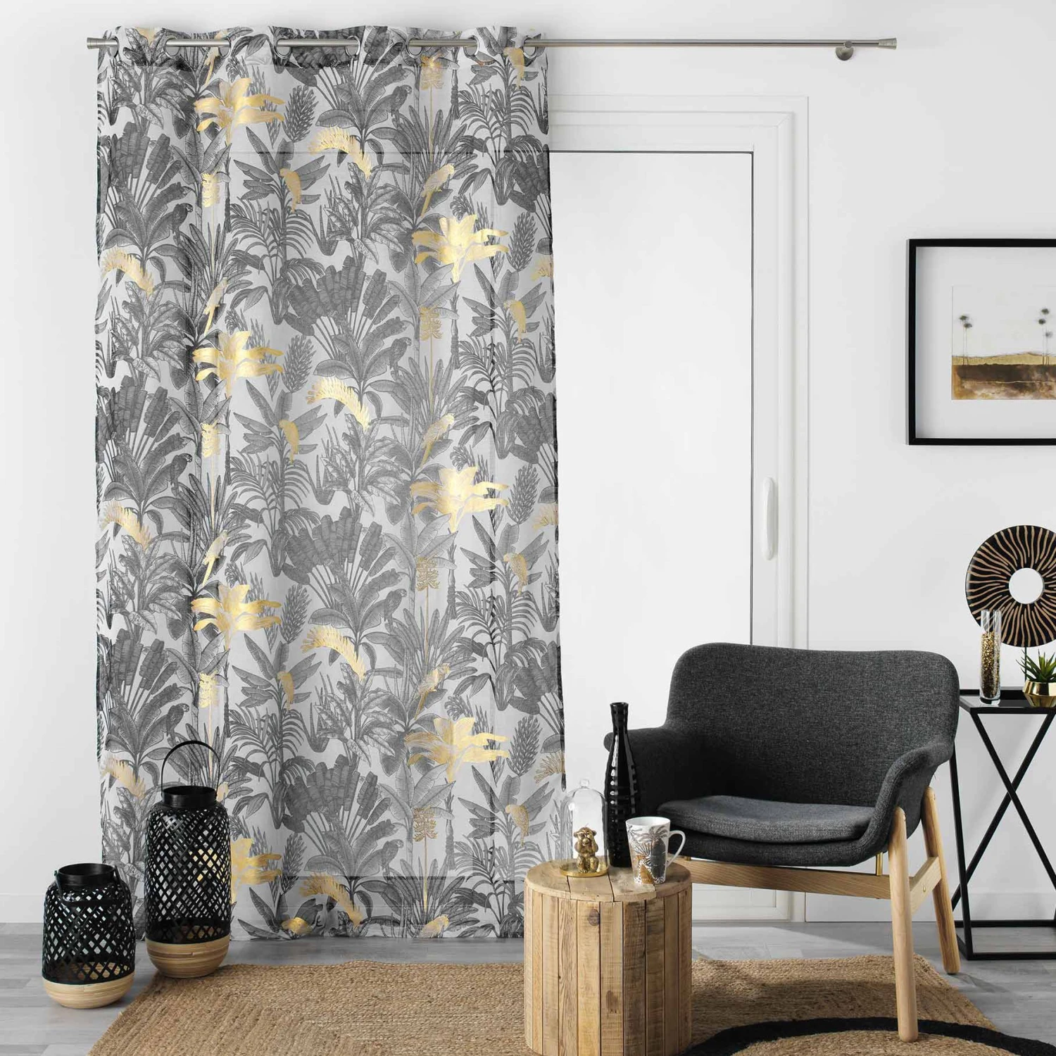 Voilage (140 x 240 cm) Karaba Noir Voilage (140 X 240 Cm) Karaba Noir -Eminza voilage 140 x 240 cm karaba noir 106412 1641205266