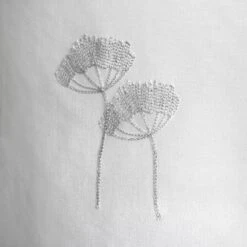 Voilage Brodé (140 X 240 Cm) Cosmos Blanc -Eminza voilage cosmos en tamine brod fleur 8 illets mtal argent diam tre intrieur 4 cm 140x240 cm blanc lurex 127308 1675075866