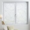 Paire De Voilages (60 X 120 Cm) Feuilles Blanc