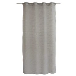 Voilage (140 X 240 Cm) Eva Gris -Eminza voilage eva 8 illets en mtal argent diam tre intrieur 4 cm 140x240 cm gris 127359 1675076397