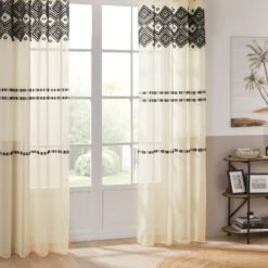 Voilage (140 X 240 Cm) Sama Etnik Beige